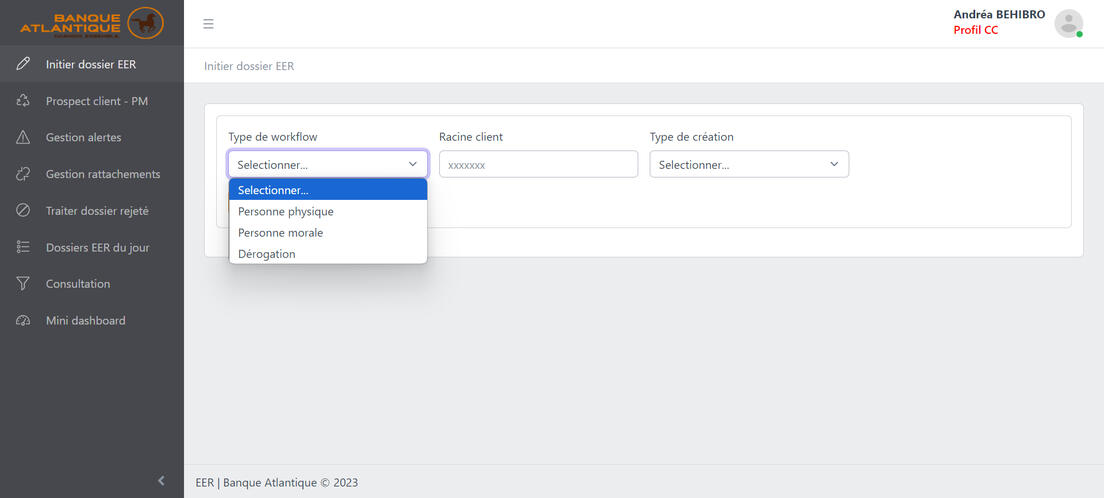 Select workflow type
